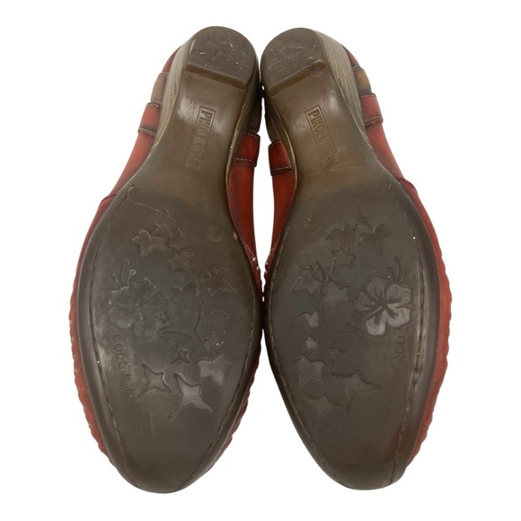 Pikolinos Red & Brown Leather Bohemian Slip On Comfort Shoes Women’s 42 - Picture 11 of 13